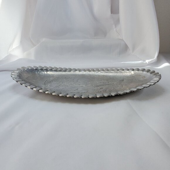 VTG Continental Trade Mark Silverlock Hammered Tray Oval 12" Hand Wrought #1066 - Picture 13 of 13